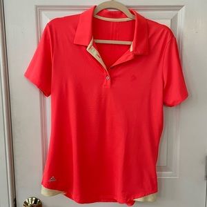 Adidas women’s golf shirt - pink and yellow